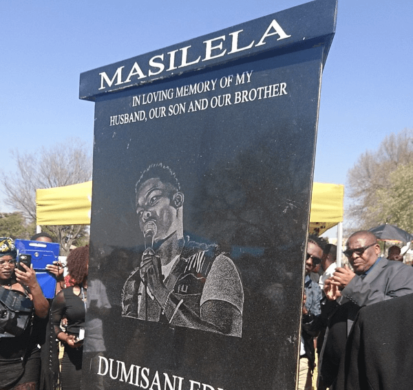 Dumi Masilela's rotating tombstone