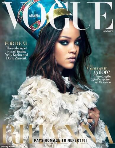 Rihanna graces the cover of Vogue Arabia Magazine November Issue