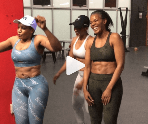Connie Ferguson shows off her six-pack