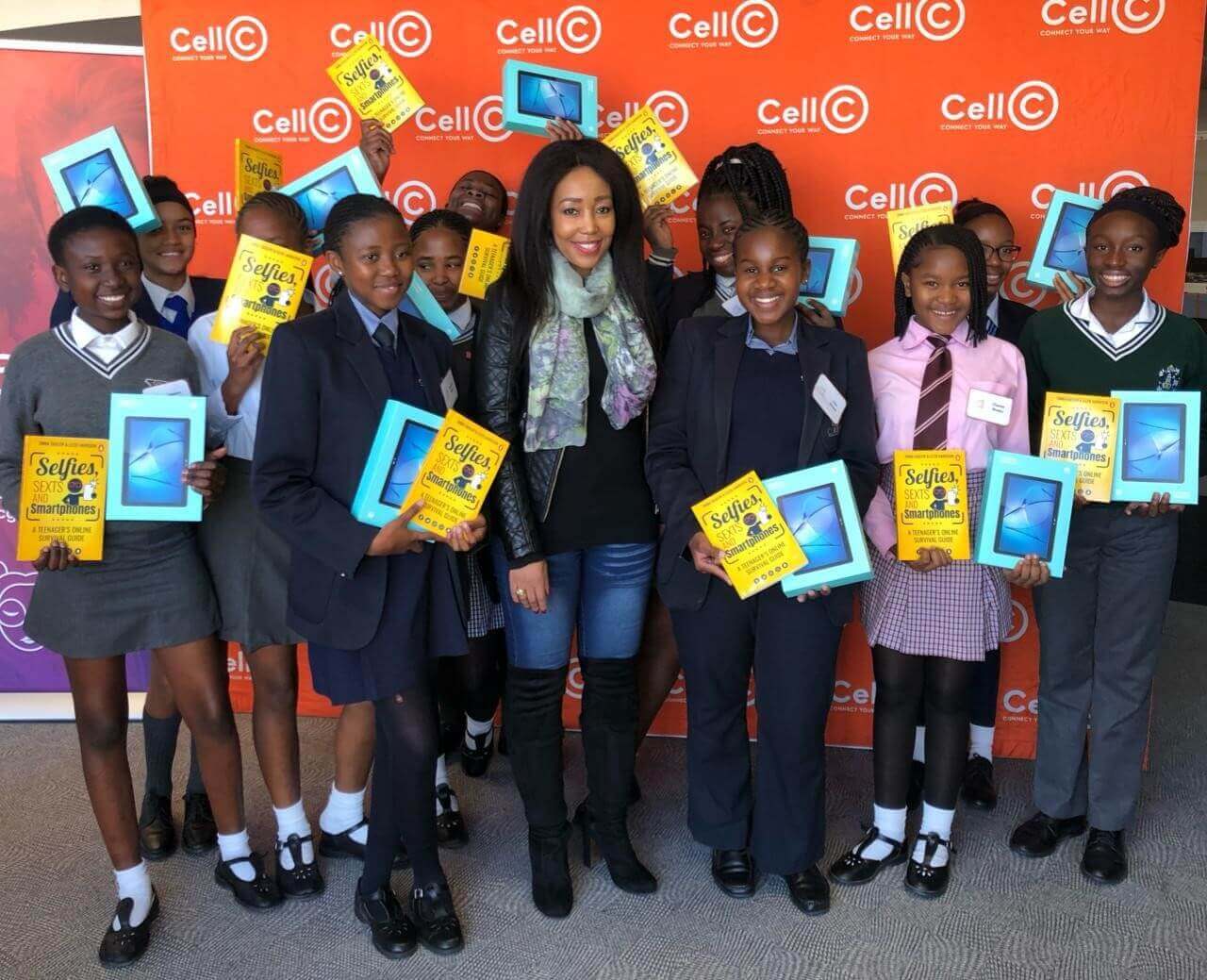 Juliet Mhango Cell C’s Chief Human Capital Development and Transformation Officer With the girls