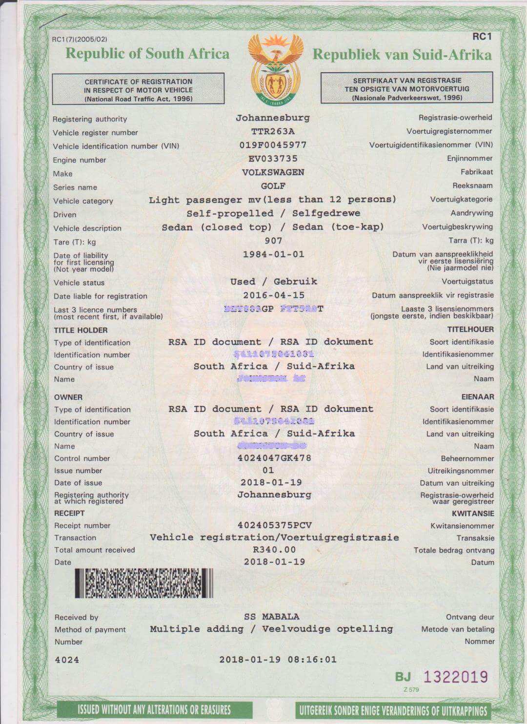 fake south african drivers license template