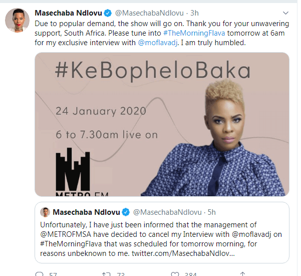 Metro FM Masechaba Ndlovu