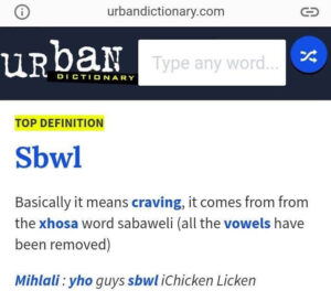 Mihlali what does sbwl mean