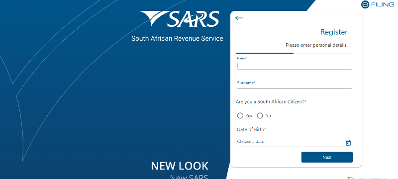 how to apply for sars efiling