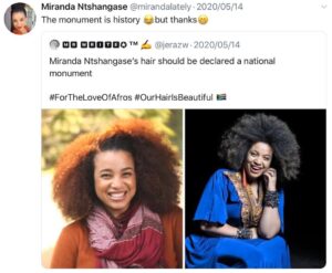 Miranda Ntshangase says goodbye to the Afro