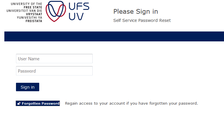 UFS Blackboard learn login