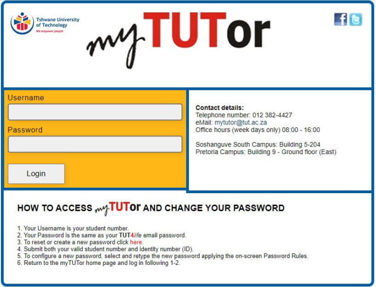 TUT myTUTor Login