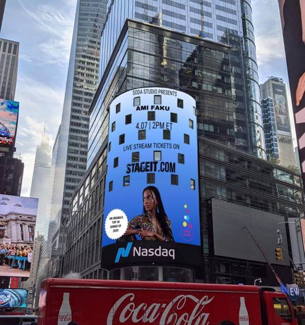 Ami Faku New York Times Square billboard