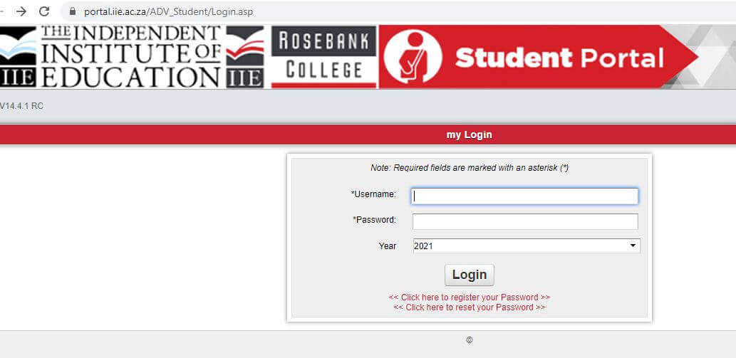 IIE Rosebank College Student Portal Login