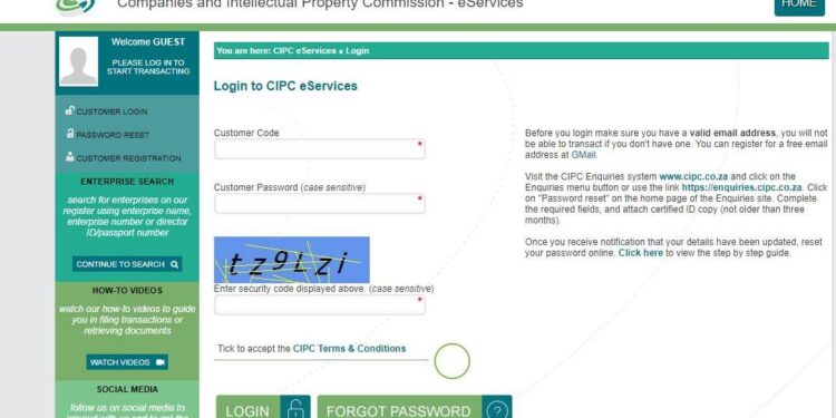 CIPC Login