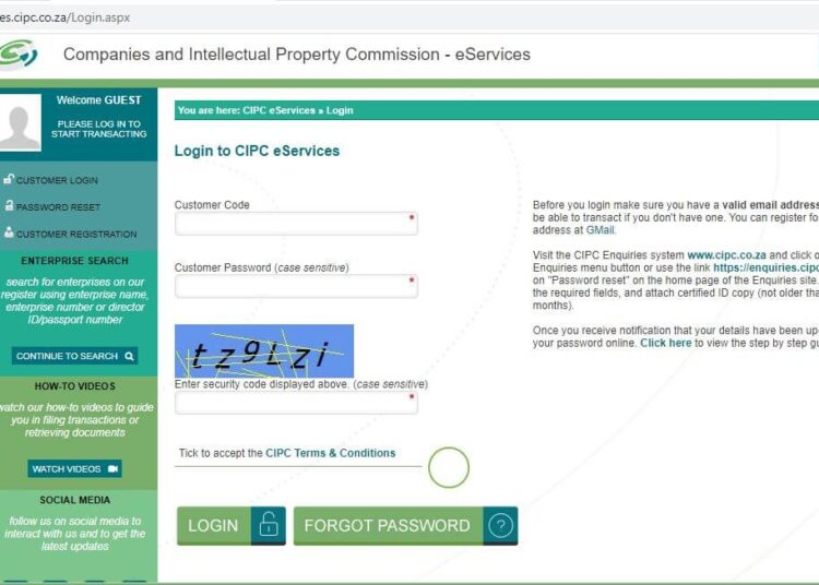 CIPC Login