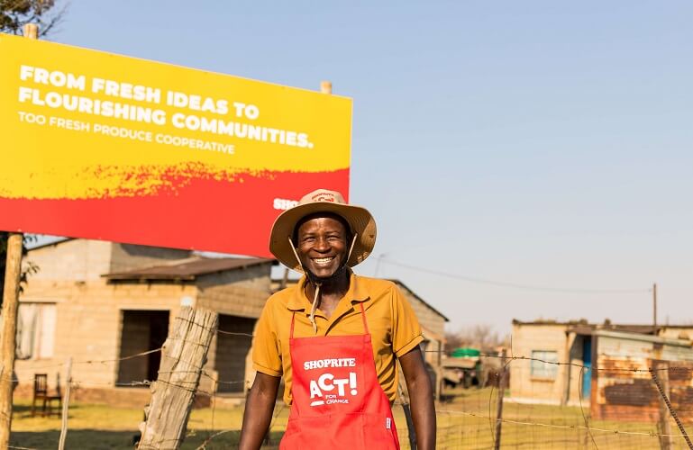 Amos Mathebula in his garden business