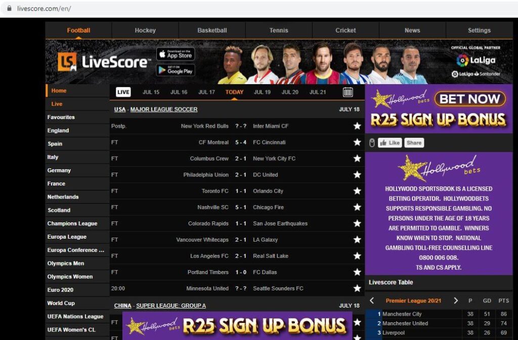 LiveScore Soccer What is LiveScore and How Does it Work in South Africa?