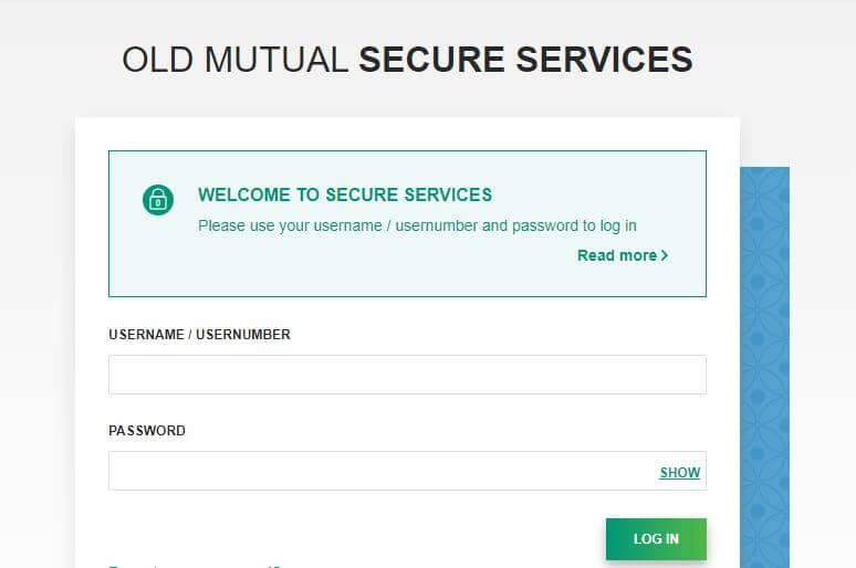 Old Mutual Login Secure Services