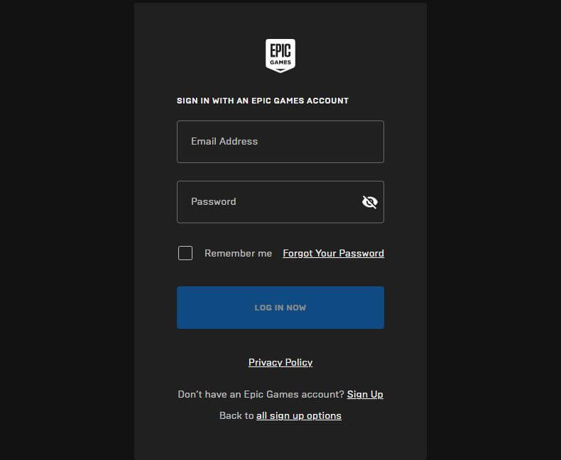 Epic Games Login South Africa