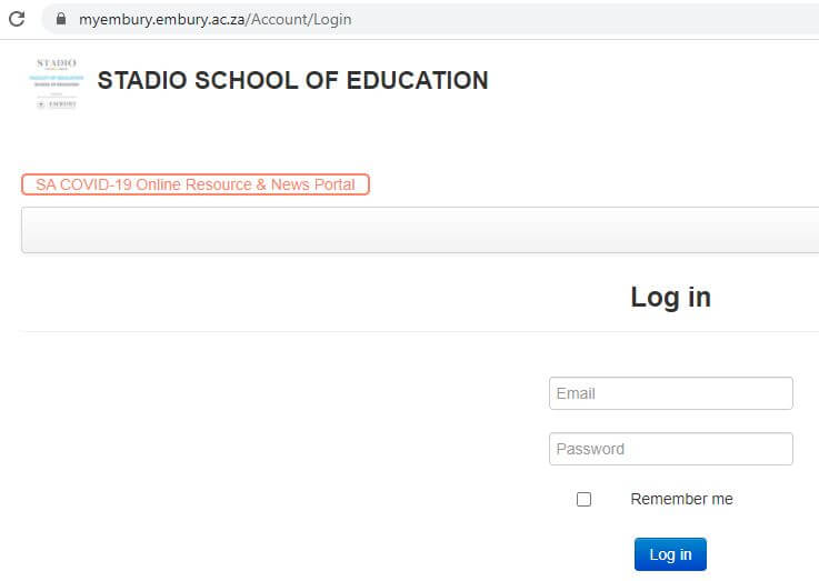 Embury Login South Africa
