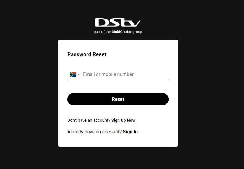 DStv Self Service Login Password