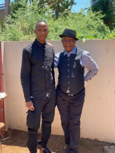 Jerry Phele with son Ntsepe