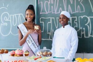 Miss South Africa 2021, Lalela Mswane with leaner, Nontobeko Zungu