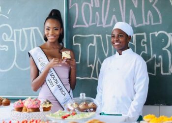 Miss South Africa 2021, Lalela Mswane with leaner, Nontobeko Zungu