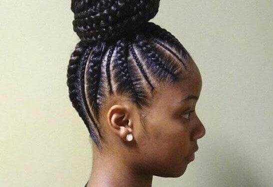 Straight up Hairstyle Braided Bouffant