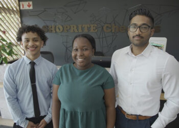 Shoprite Group bursary holders Jack van Oordt, Bonolo Mashego & Prinothan Govender