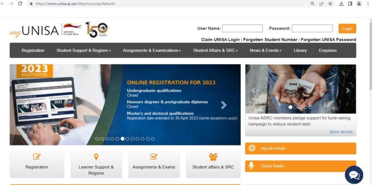 My UNISA Login