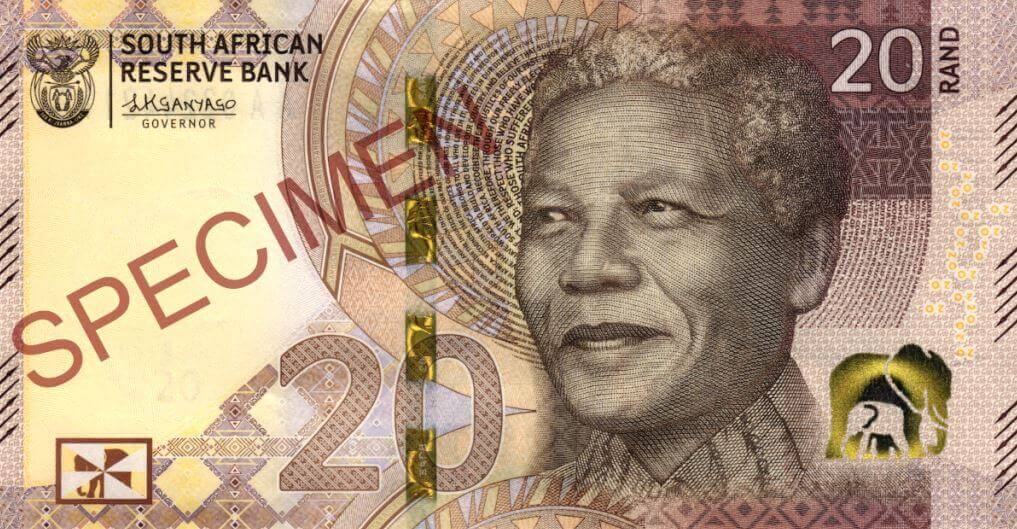 R20 Front - Portrait of Nelson Mandela SOUTH AFRICAN RESERVE BANK