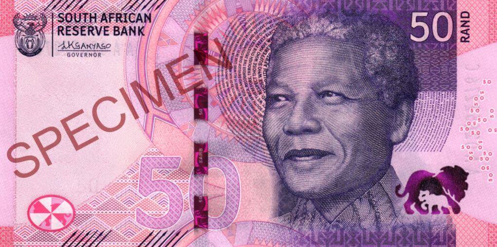 R50 Front - Portrait of Nelson Mandela SOUTH AFRICAN RESERVE BANK