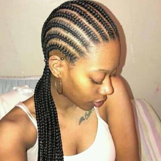 Straight Back Hairstyle Braids