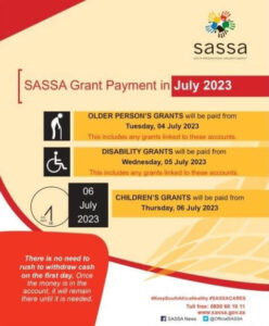 When Are SASSA Payment Dates for July 2023