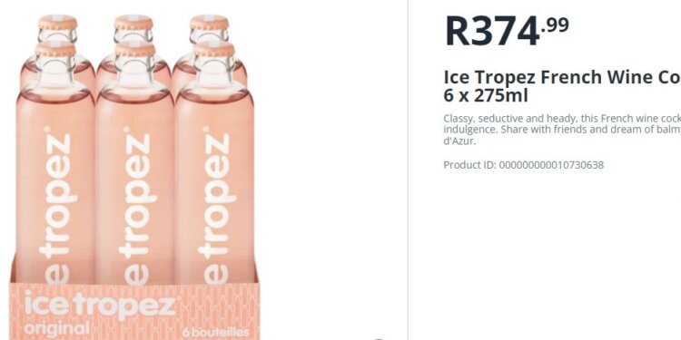 How Much Is Ice Tropez At Shoprite Liquor South Africa?
