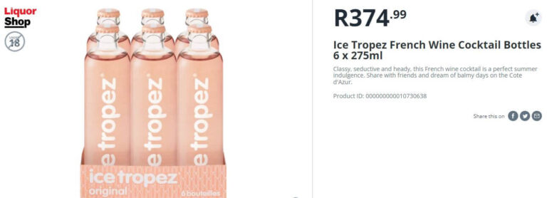 Ice Tropez Price At Shoprite Liquor
