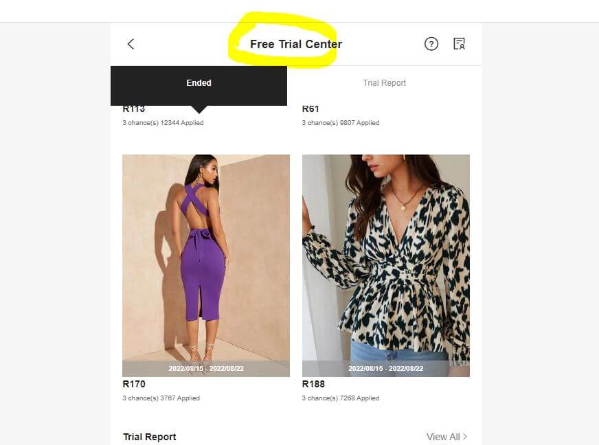 Shein Free Trial South Africa