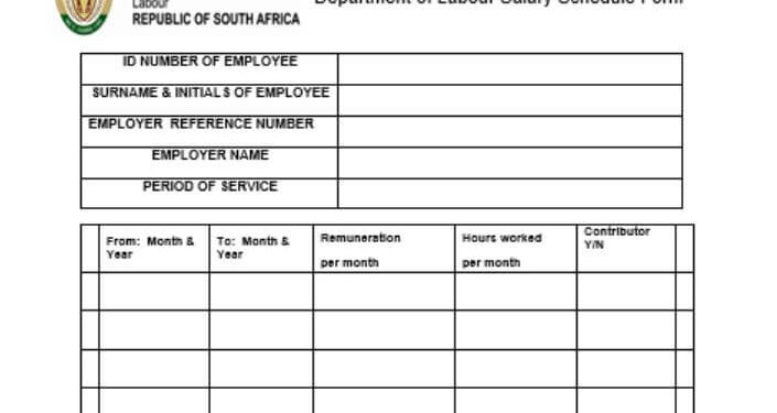 UIF Salary Schedule Form