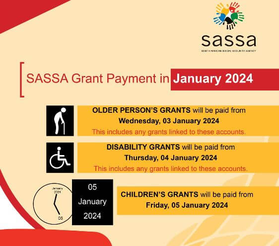 Sassa Grant Payment Dates For January 2024