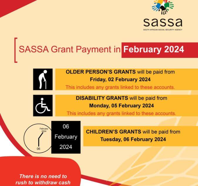 Sassa Grant Payment Dates For February 2024