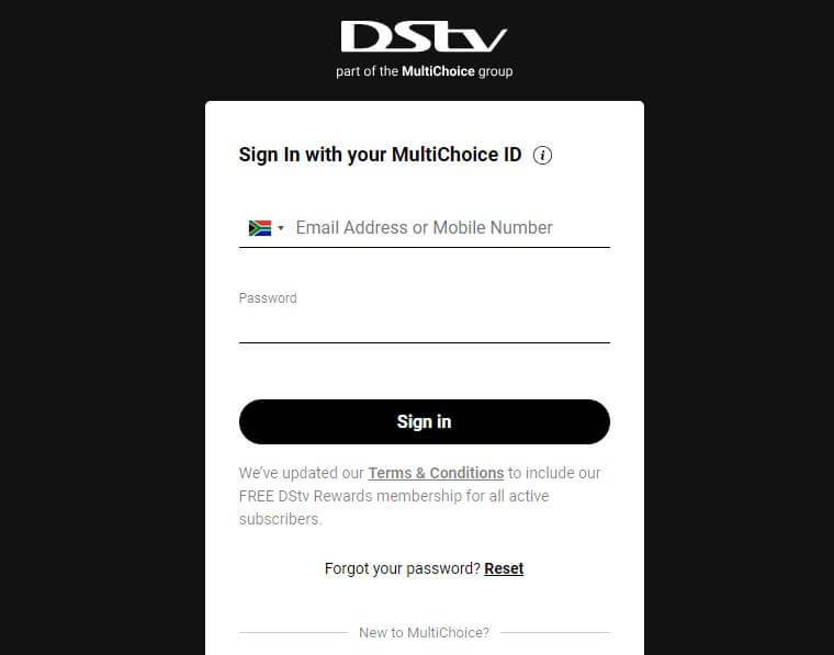 dstv.stream/tv login South Africa