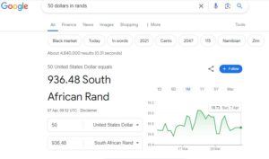 How Much Is 50 Dollars In Rands In South Africa