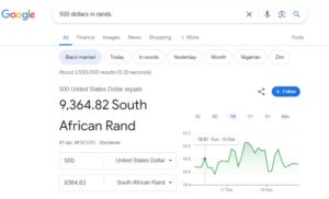 How Much Is 500 Dollars In Rands In South Africa
