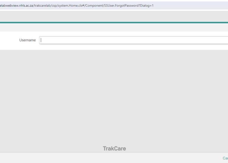 How To Reset NHLS Labtrak Login Password