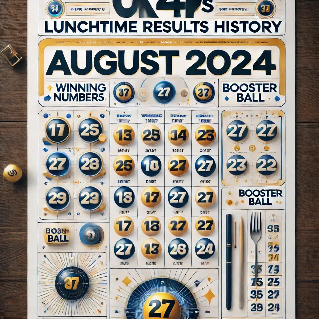 UK49s Lunchtime Results History August 2024