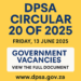 DPSA Circular 20 of 2025 - Government Vacancies Released on Friday, 13 June 2025